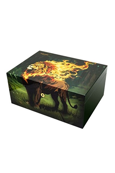 Special Edt. Fire Lion Puro Kutusu Humidor 80's Kahve