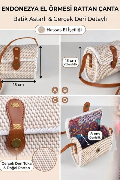 DNC Art&Deco Indonesian Handwoven Genuine Rattan Straw Shoulder Bag – Crossbo...