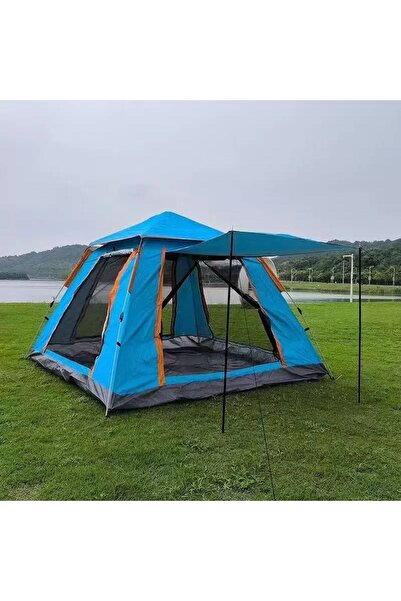 OEM Cort camping , automat, 3-4 persoane, impermeabil, albastru, 220x2200x145cm