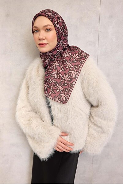 Silk Home وشاح ناعم من القطن والبوليستر بنمط زهور بلون البرقوق، مضاد للانزلاق...