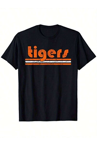 45 BPM تي شيرت Vintage Tigers Retro Three-Stripe ذو مظهر عتيق مناسب لجميع الر...