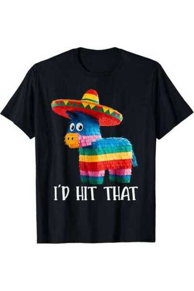 NOURAM تي شيرت مطبوع عليه أفكار مضحكة من Cinco De Mayo I'd Hit That Pinata لل...