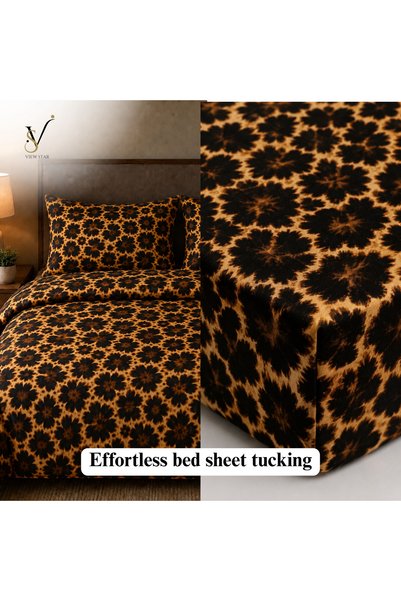 View star 4 Piece Microfiber Bedding Set, 1 Printed Duvet Cover, 1 Fitted Sheet & 2 Pillow Covers