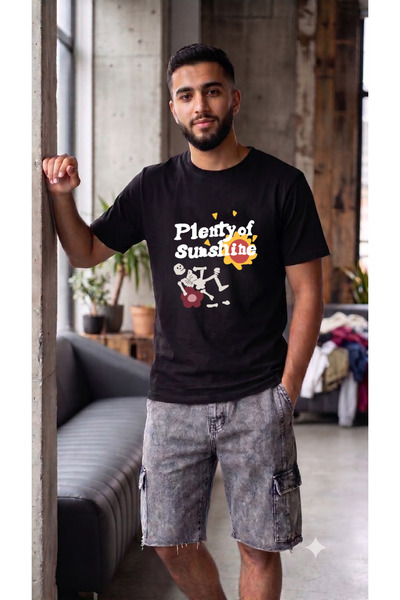 ZEMLİYA Washable shorts + black printed t-shirt set