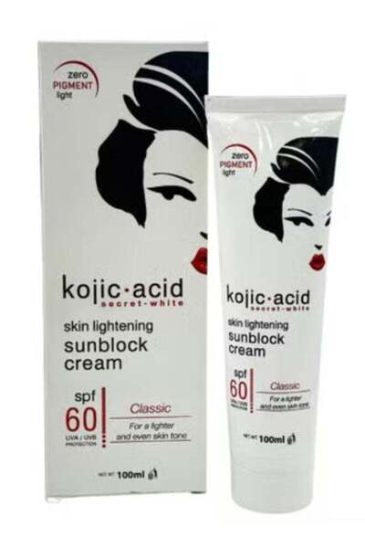 KOJIC ACID Sunblock Cream SPF 60 Classic For a lighter and even skyn one 100ml