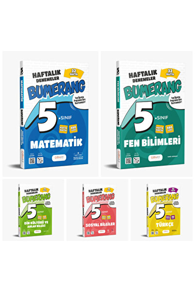 Günay Yayınları 5. SINIF BUMERANG 32 HAFTA TÜRKÇE-MATEMATİK-FEN BİLİMLERİ-SOS...