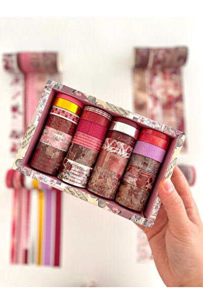 Kağıt Gemi Dükkan Vintage Pink Eternal Romance 24'lü Dekoratif Washi Bant Kol...