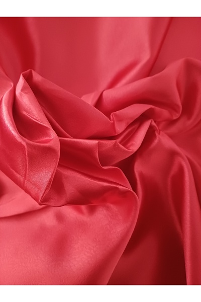 SÜMER Double Leather Satin Fabric - Red