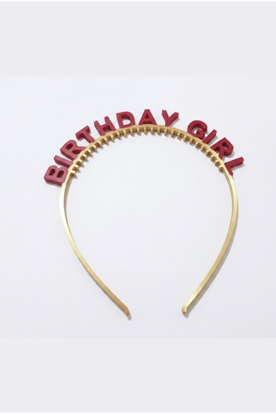 Nova lab Birthday Girl Yazılı Doğum Günü Parti Tacı / Plastik / Kırmızı-Bej