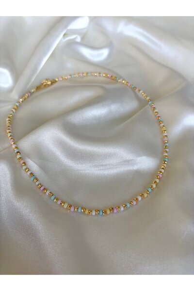 Eylülün Takısı Women's Gold and Colorful Beaded Necklace