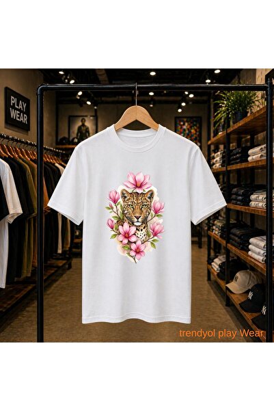 playwear Μπλουζάκι με στάμπα Tiger Pink Tulip, 100% βαμβακερό, oversized, με ...