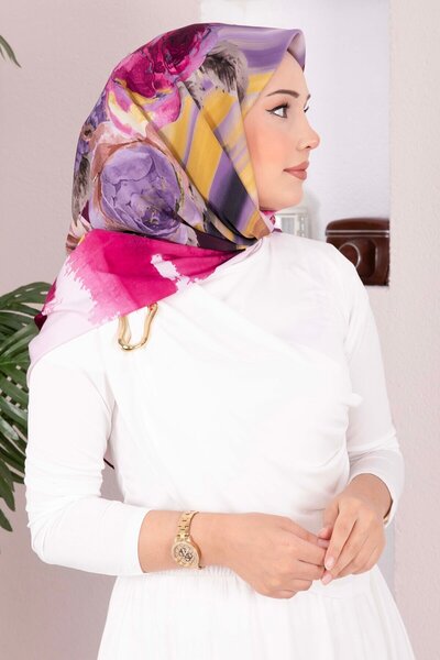 EBRUTESETTÜR Vintage Rose Patterned Scarf Series Powder