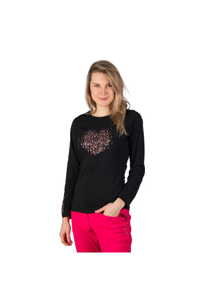 NORTHFINDER TR-6070OR tricou de damă din bumbac organic ANGE, Negru