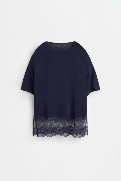 LEFTIES Dantel detaylı triko t-shirt