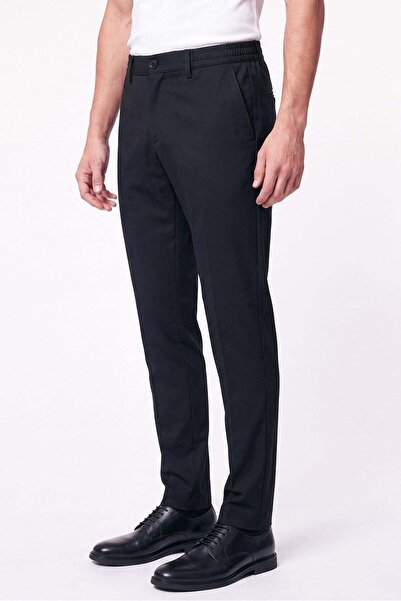 Efor Comfort Fit Elastic Waist Flexible Cotton Black Jogger Pants P 1222