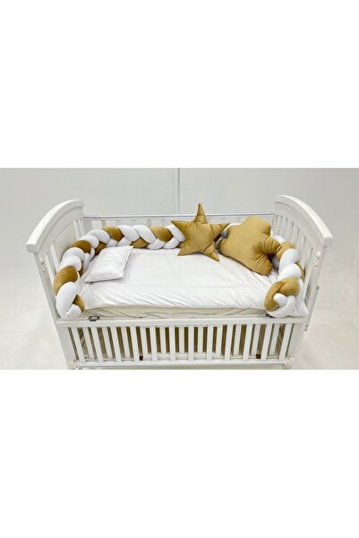 Mini Baby مفرش سرير مواليد مخمل5 قطع تصميم ضفيرة مقاس 130*70
