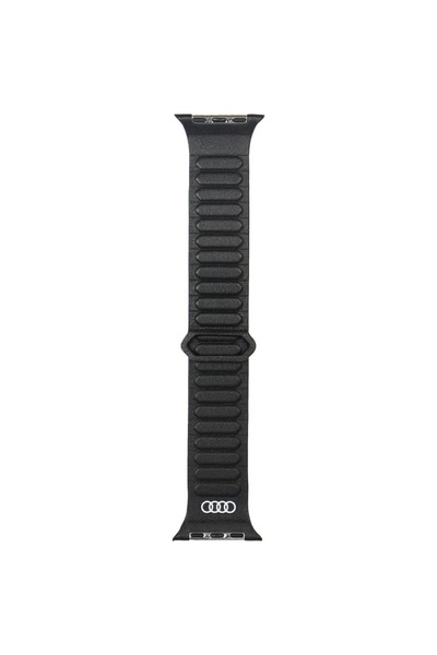 Audi Curea Apple Watch din piele naturală cu logo 44/45/46/49mm Negru