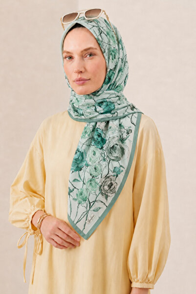 BONASERA EŞARP Floral Patterned Cotton Hijab Scarf