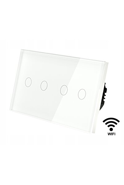 İNDUAL Comutator tactil din sticlă cu patru posturi (2+2) Wi-Fi Tuya Smart Li...