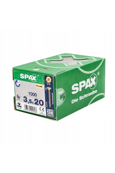 ABC SPAX Șuruburi universale Spax 3.5 X 20 1000 bucăți Pz2