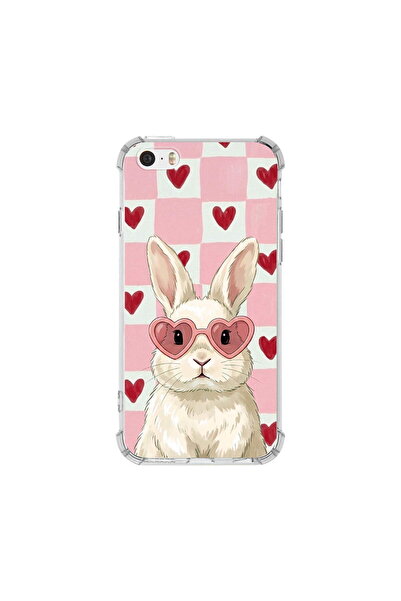 PrintiFy Apple iPhone 5s ile Uyumlu Pembe Pötikare Serisi Pembe Zıpzıp Tasarı...