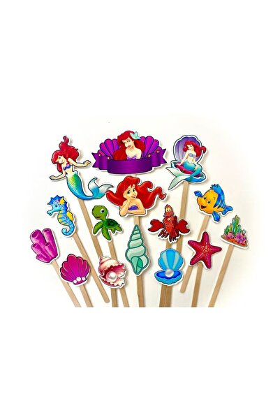DecoParty Set de decorațiuni pentru tort – Tematică Mica Sirenă / ARIEL, 15 p...
