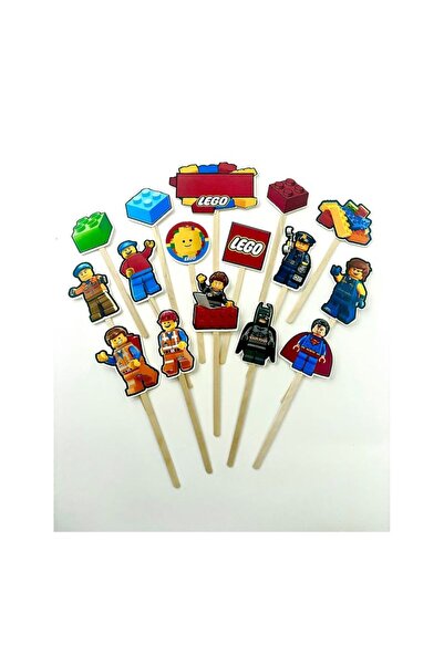 DecoParty Set de decorațiuni pentru tort – Tematică L E G O, 16 piese, Carton...