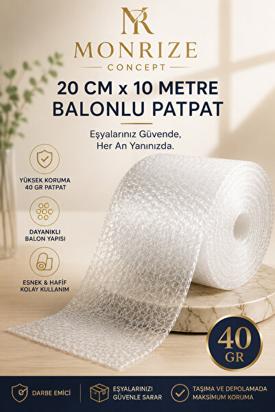 Monrize Concept 1. Kalite Balonlu Naylon Patpat 20x10 Metre Eşya Koruma Ambal...