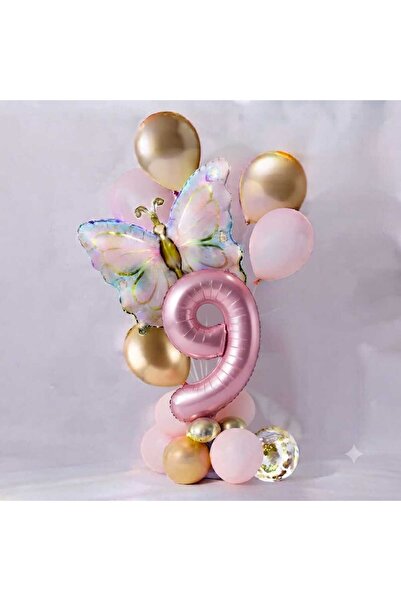 ÇITIPITISTORE Butterfly Themed Birthday Party Age Celebration Set