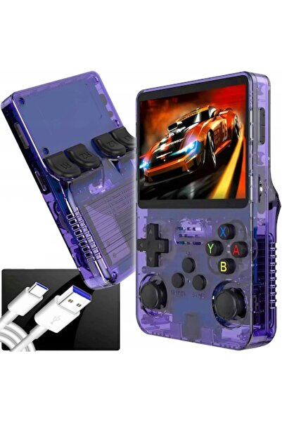 NewEvo R36S Φορητή Κονσόλα, 64GB, διπλό 3D joystick, οθόνη IPS 3.5 ", Βιολετί