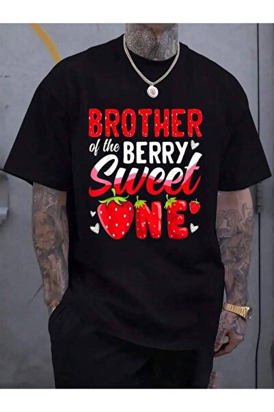 KYMC07 تي شيرت رجالي أسود للعطلات من القطن 100%، بتصميم Brother Of The Berry ...