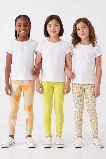 KİAGU 3-Pack Tights Girls' Colorful Patterned Tights Cotton Flexible Daily Tights 2-13 Years Old