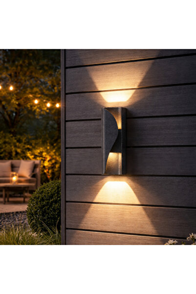 iTin Aplică LED AX221 de Exterior si Interior, 2 Surse x 6W, Metalic, Negru, ...