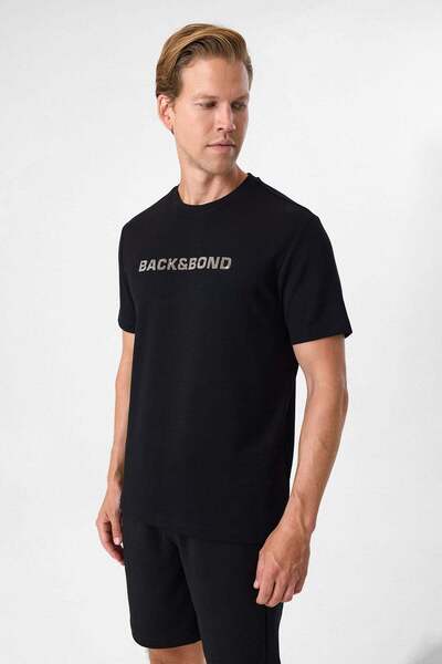 Back And Bond Siyah Erkek Bisiklet Yaka Regular Fit T-Shirt BTS1008500000