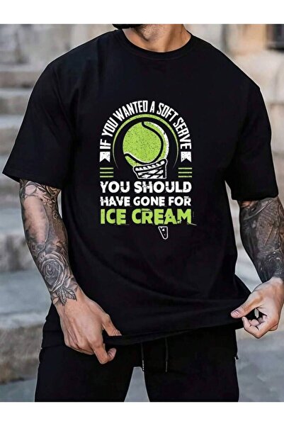 23ERVA 100% Cotton If You Wanted A Soft Serve Match Tennis Men's Black Vacati...