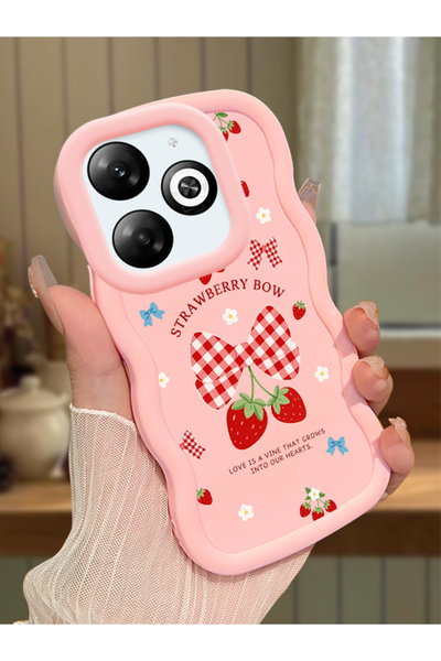 Hontinga Infinix Smart 8 Compatible Case Camera Protector Pink Silicone Coupl...