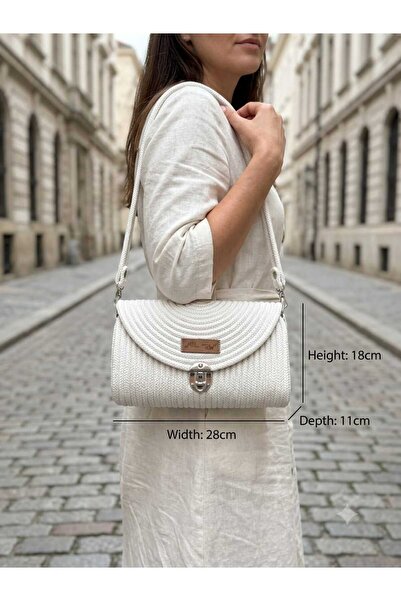MTG JÜT TASARIM Begonya Model Stylish Shoulder Strap Jute Straw Cord Handbag