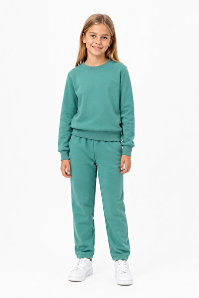 Marco Ferry Unisex Children's Cotton Crew Neck Tracksuit Set Mint-301