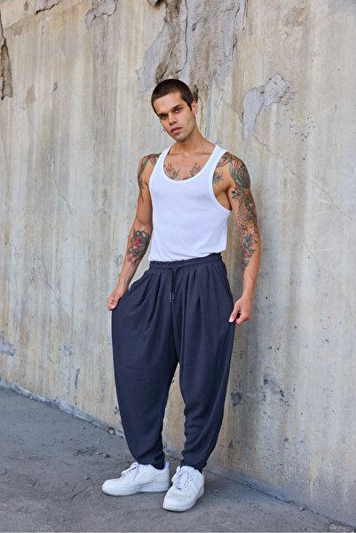Superbluemexico Men's Loose Street Style Shalwar Trousers