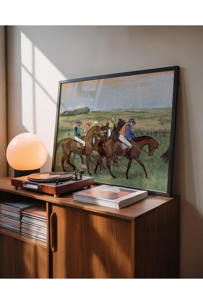 Pegziz Edgar Degas at the Races Painting |   Horse Racing Framed Art Poster W...