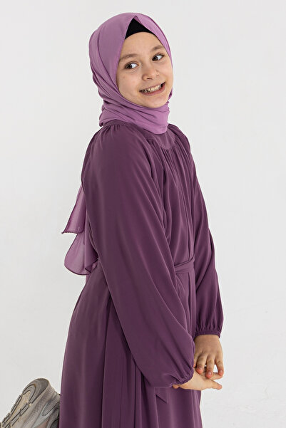 KADEEM Reglan Sleeve Gathered Children's Dress - Dried Rose