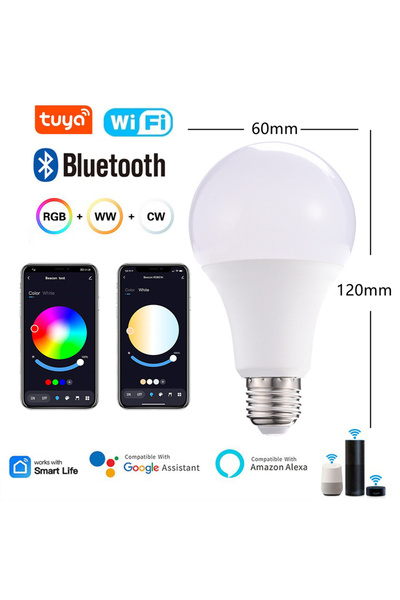 Choice6 220V 9W WiFi Tuya Wifi/Bluetooth Smart Bulb Alexa Led Lamp E27 RGB Sm...