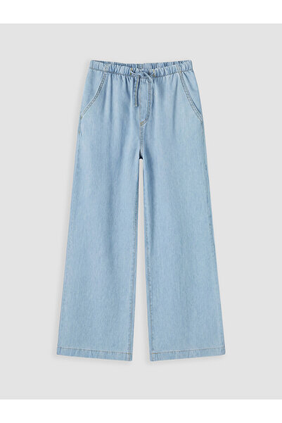 LC Waikiki Trendlucky Wideleg Girl's Jean Pants with a Difference in Color