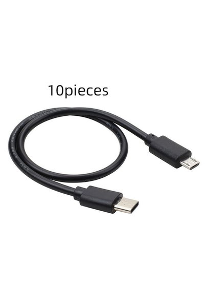 Choice كابل شحن ونقل بيانات OTG من النوع C إلى مايكرو USB بطول 0.3 متر، 10 قط...