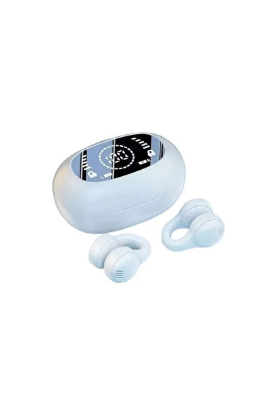choice2 White Wireless Headphones Mirror-Style Digital Display Soft Silicone ...