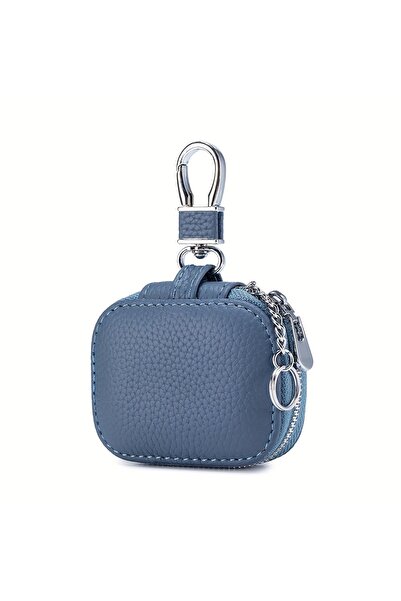 Choice1 blue Earbud Carrying Case Small Compatible with PU Leather Earphone C...