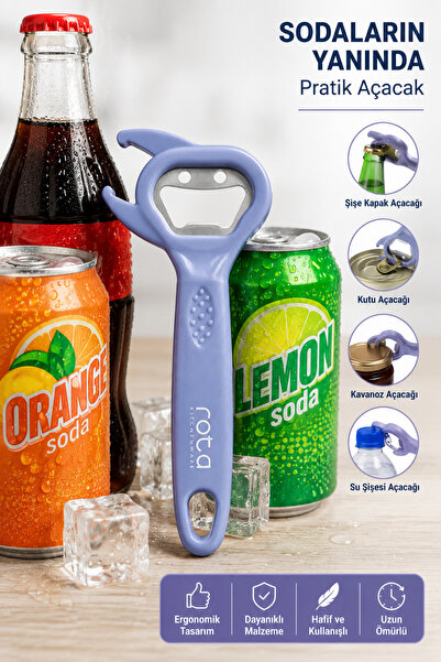 KEA Çok Fonksiyonlu Şişe Açacağı - Soda, Gazoz, Meşrubat, Kutu ve Kavanoz Kap...