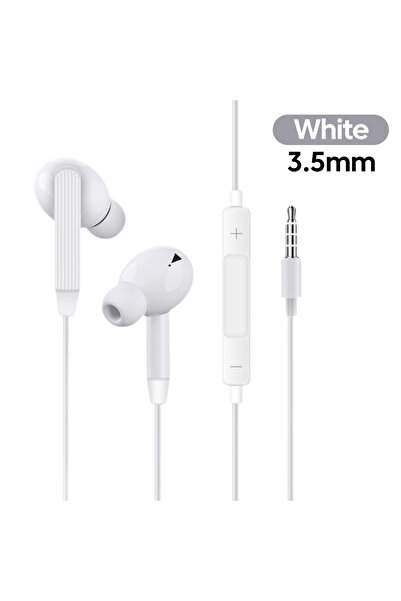 Choice5 White-3.5mm 3.5mm/Type-C Wired Headphones In Ear Call Volume Wire Con...