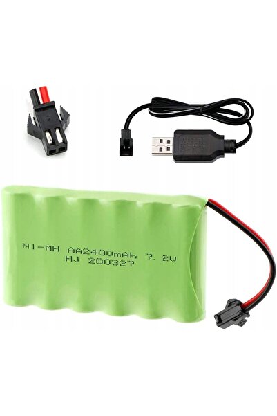 NO BRAND Baterie 7.2V 2400mAh Ni-Mh Încărcător USB cu 2 pini