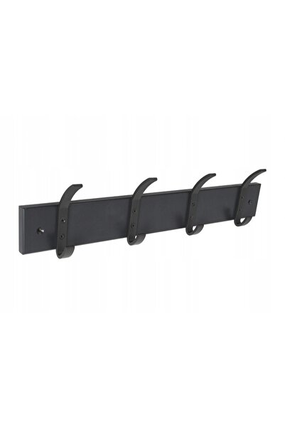 NO BRAND Suport pentru panou din lemn Gamet cu 8 cârlige 500x70 mm Negru pe b...